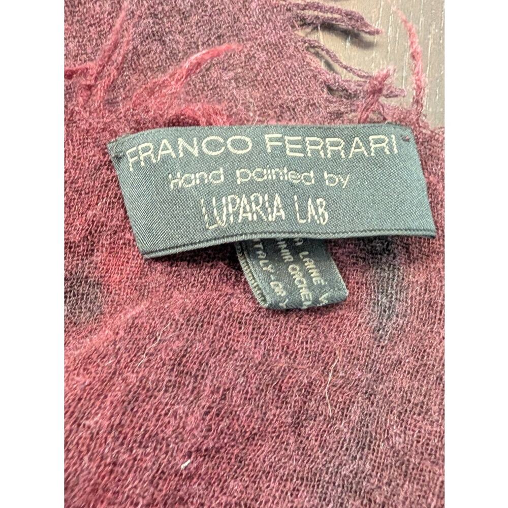 Franco Ferrari Italy Hand Painted Wool Cashmere Oversized Wrap Shawl Scarf Rare - Picture 2 of 5
